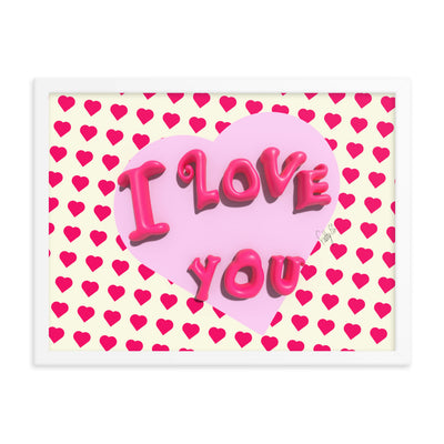 I love you heart framed poster