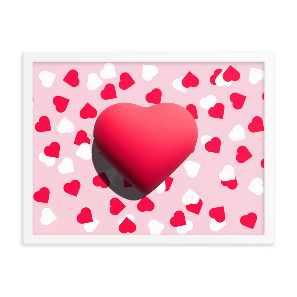 Valentines heart for love framed poster