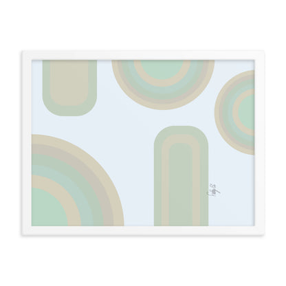 Neutral patterns blue framed poster