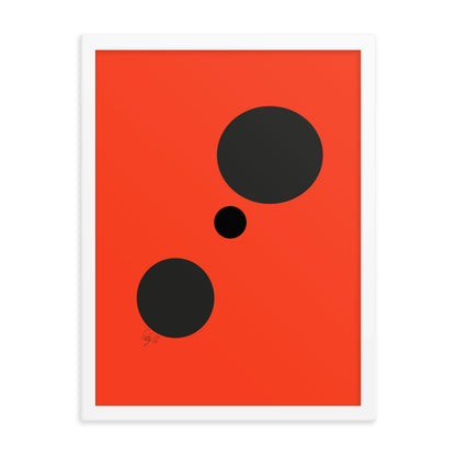 Dots orange framed poster