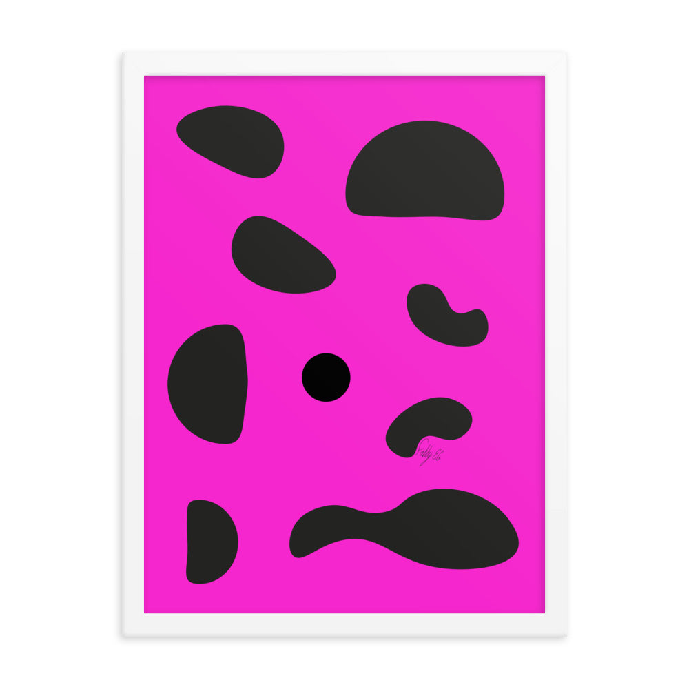 Dots pink framed poster