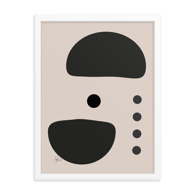 Dots taking sides Light pale framed poster