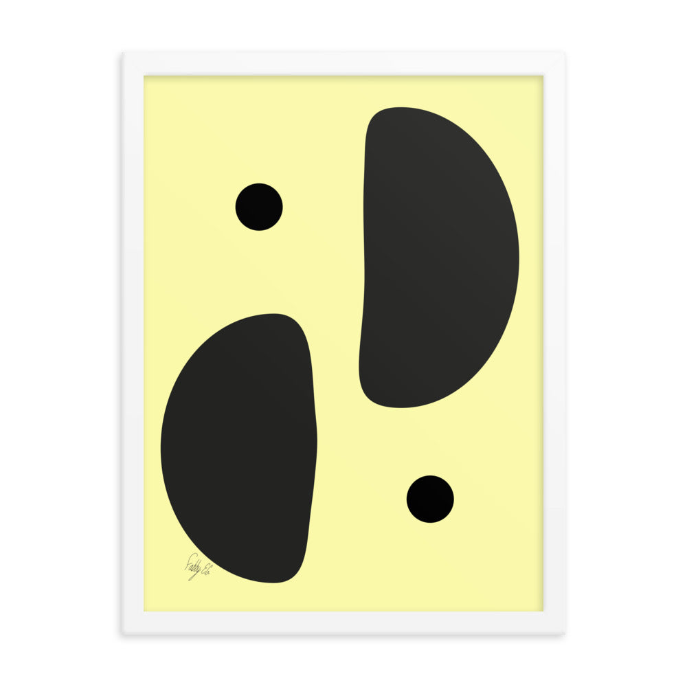 Mirror effect dots yellow warmth framed poster