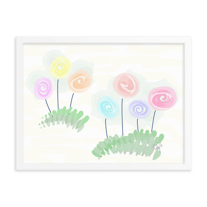 Women’s day flowers framed poster