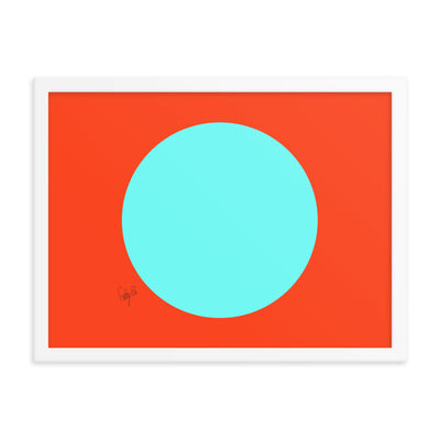 Circling around orange framed poster