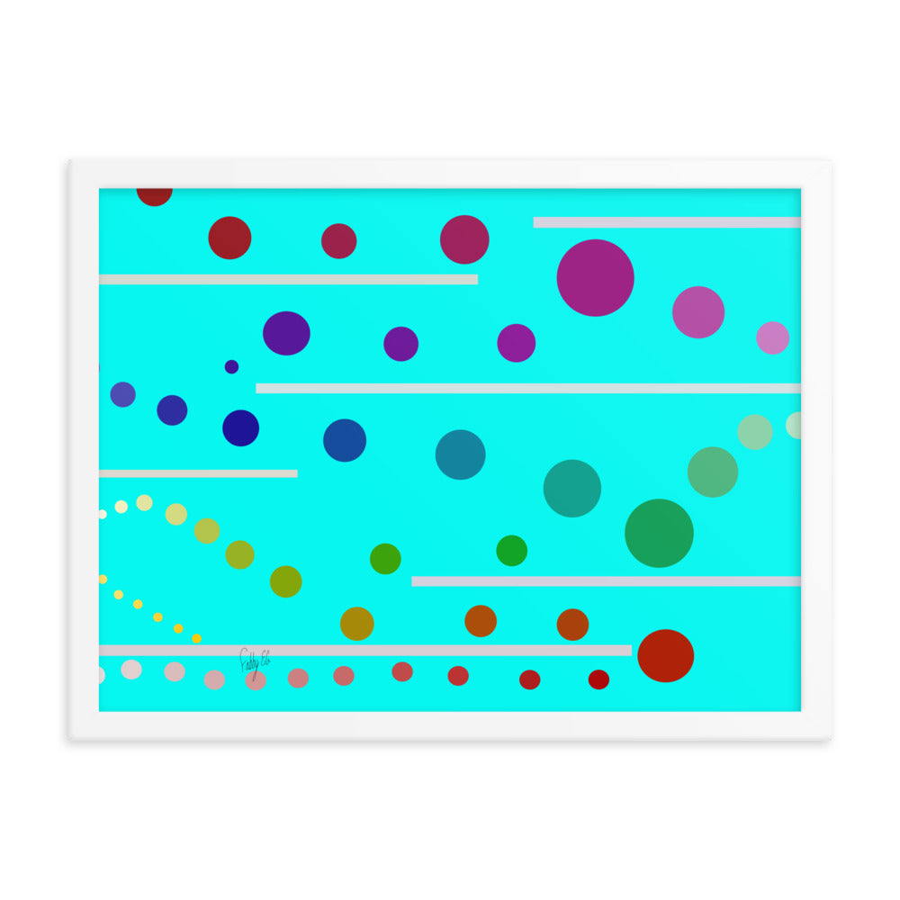 Follow along cyan blue framed poster