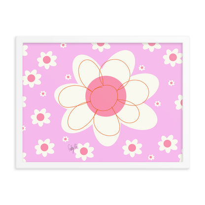 Yellow flower framed poster