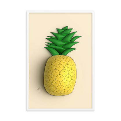 Pineapple 3D framed poster