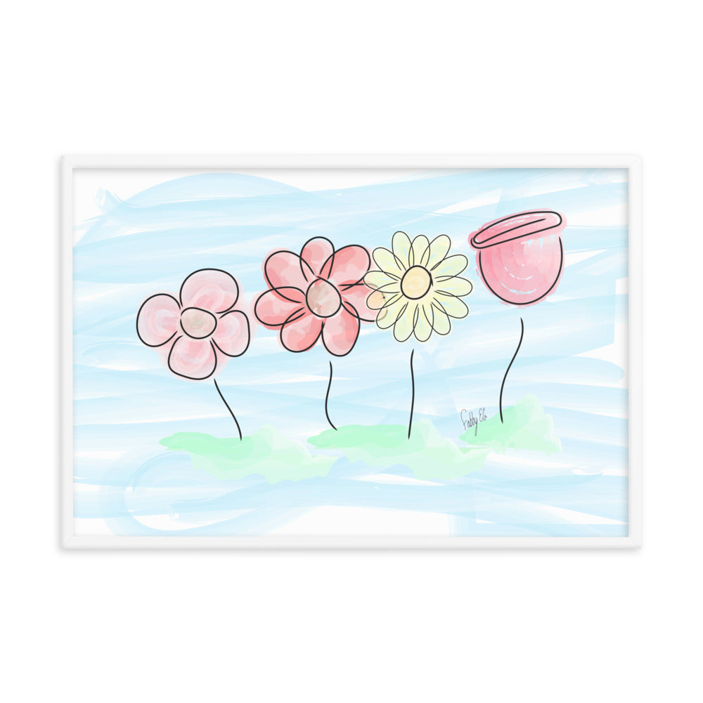 Buying myself four flowers framed poster