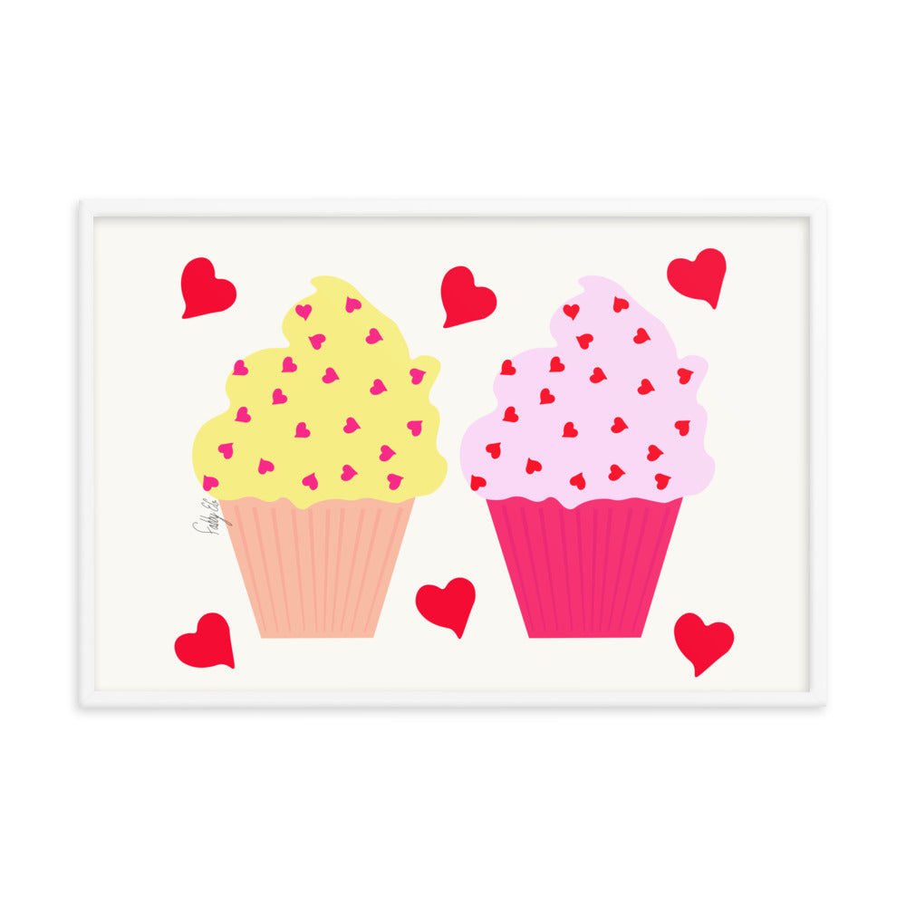 In memory of love cupcakes framed poster