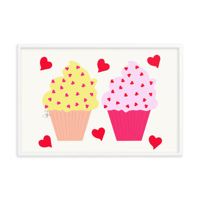 In memory of love cupcakes framed poster