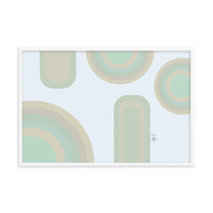 Neutral patterns blue framed poster