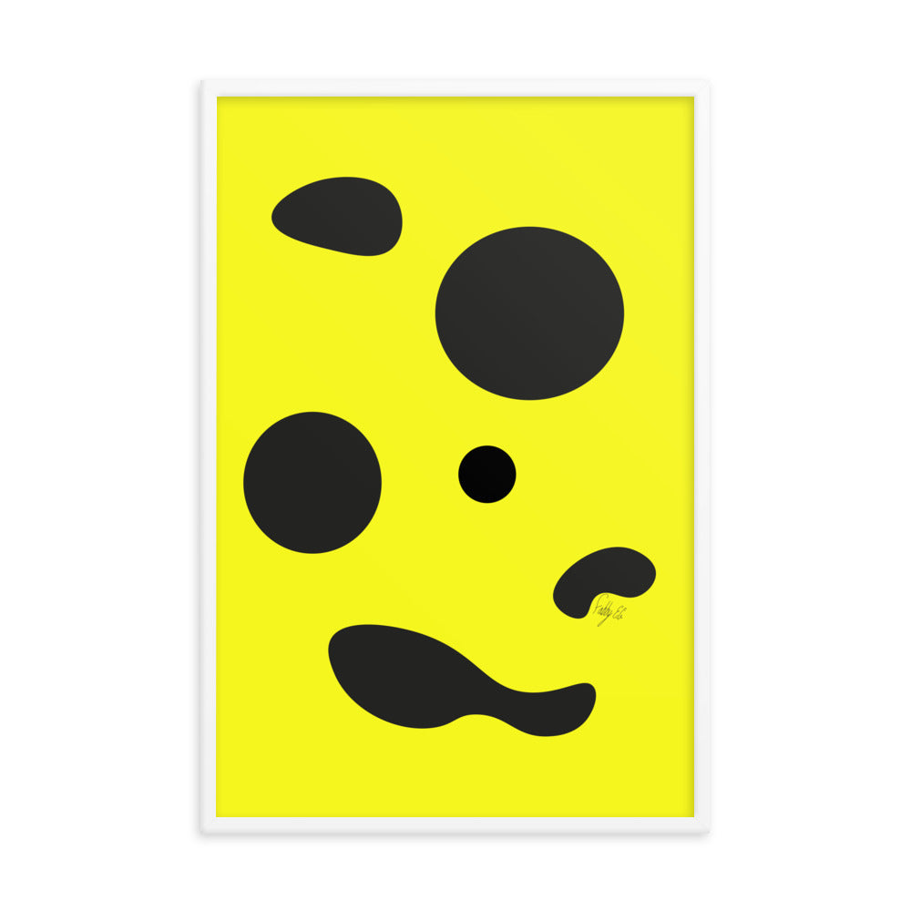 Dots yellow framed poster