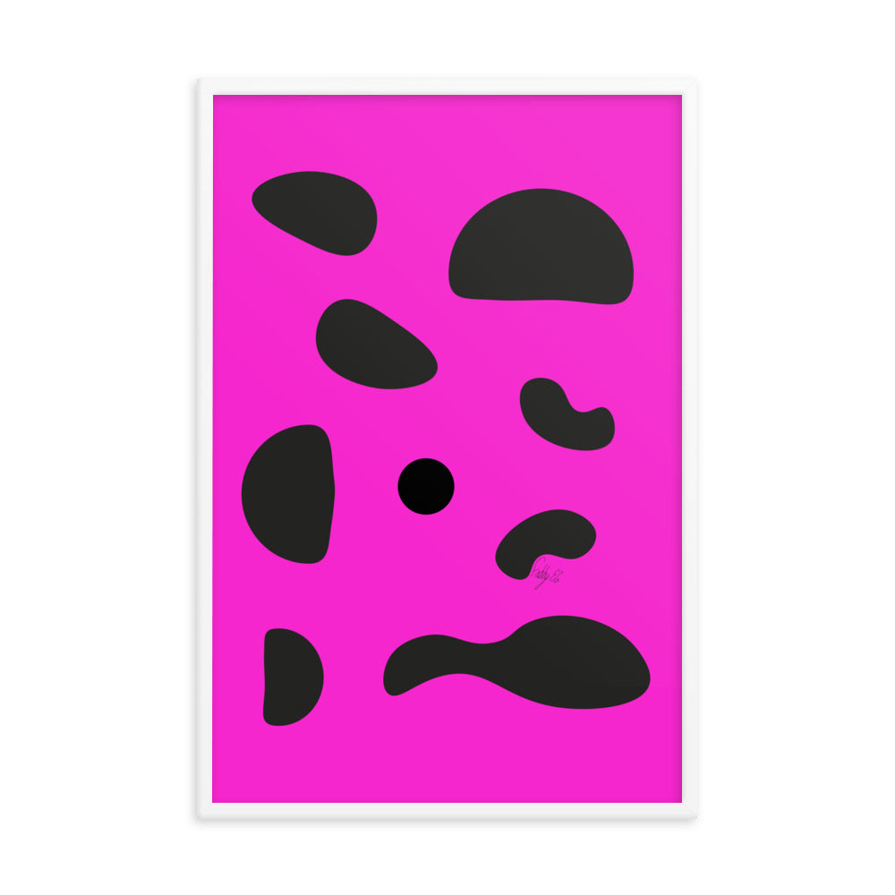 Dots pink framed poster