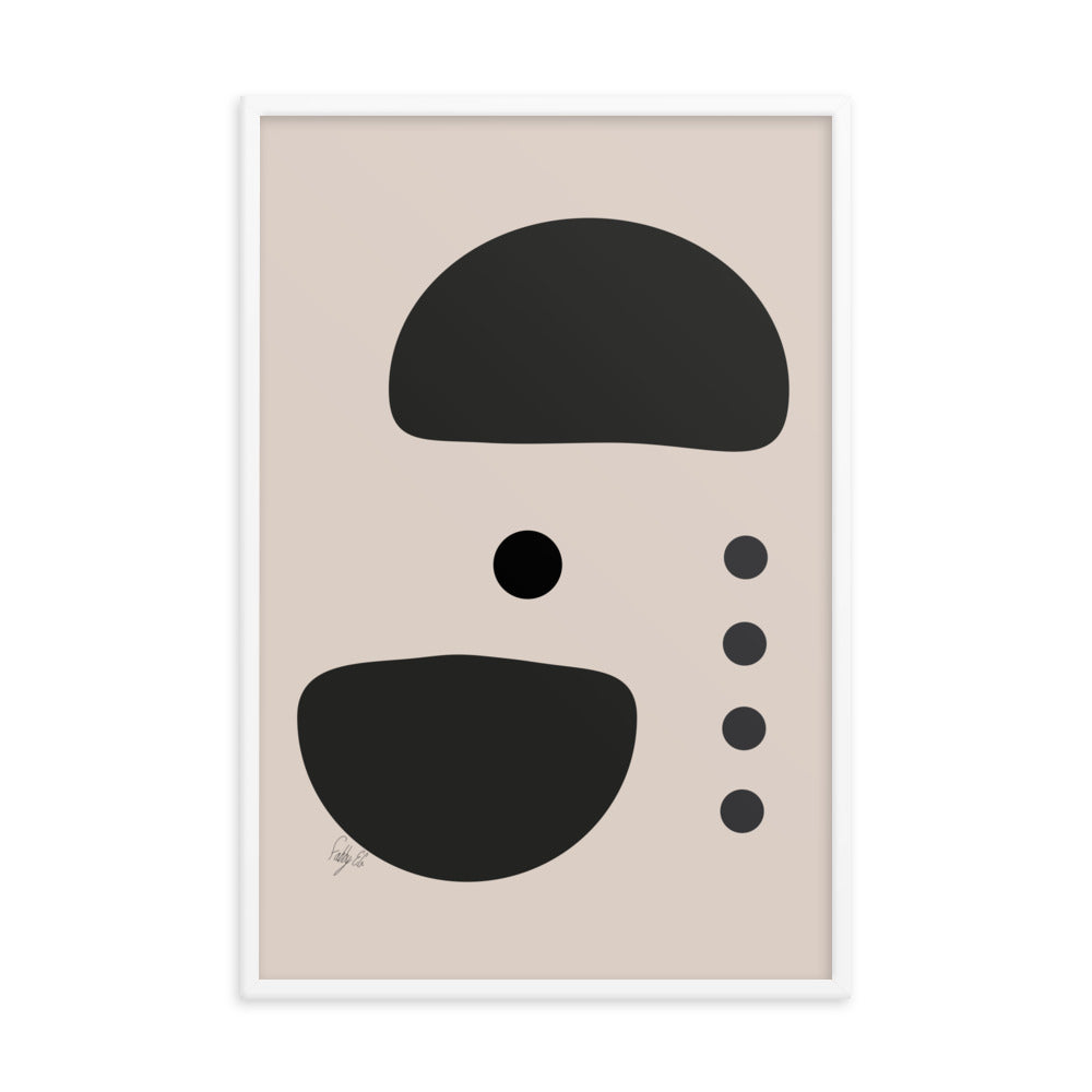 Dots taking sides Light pale framed poster