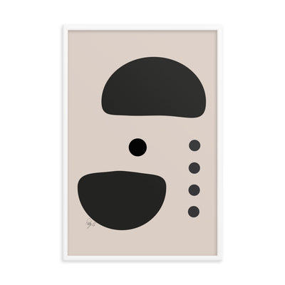 Dots taking sides Light pale framed poster