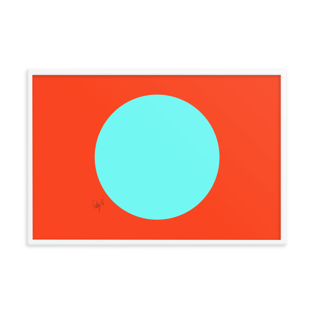 Circling around orange framed poster