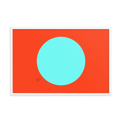 Circling around orange framed poster