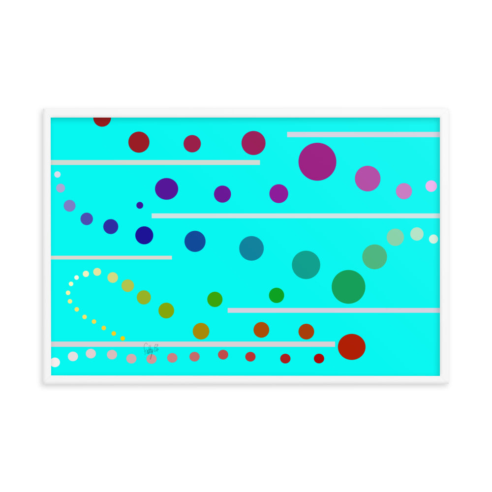 Follow along cyan blue framed poster