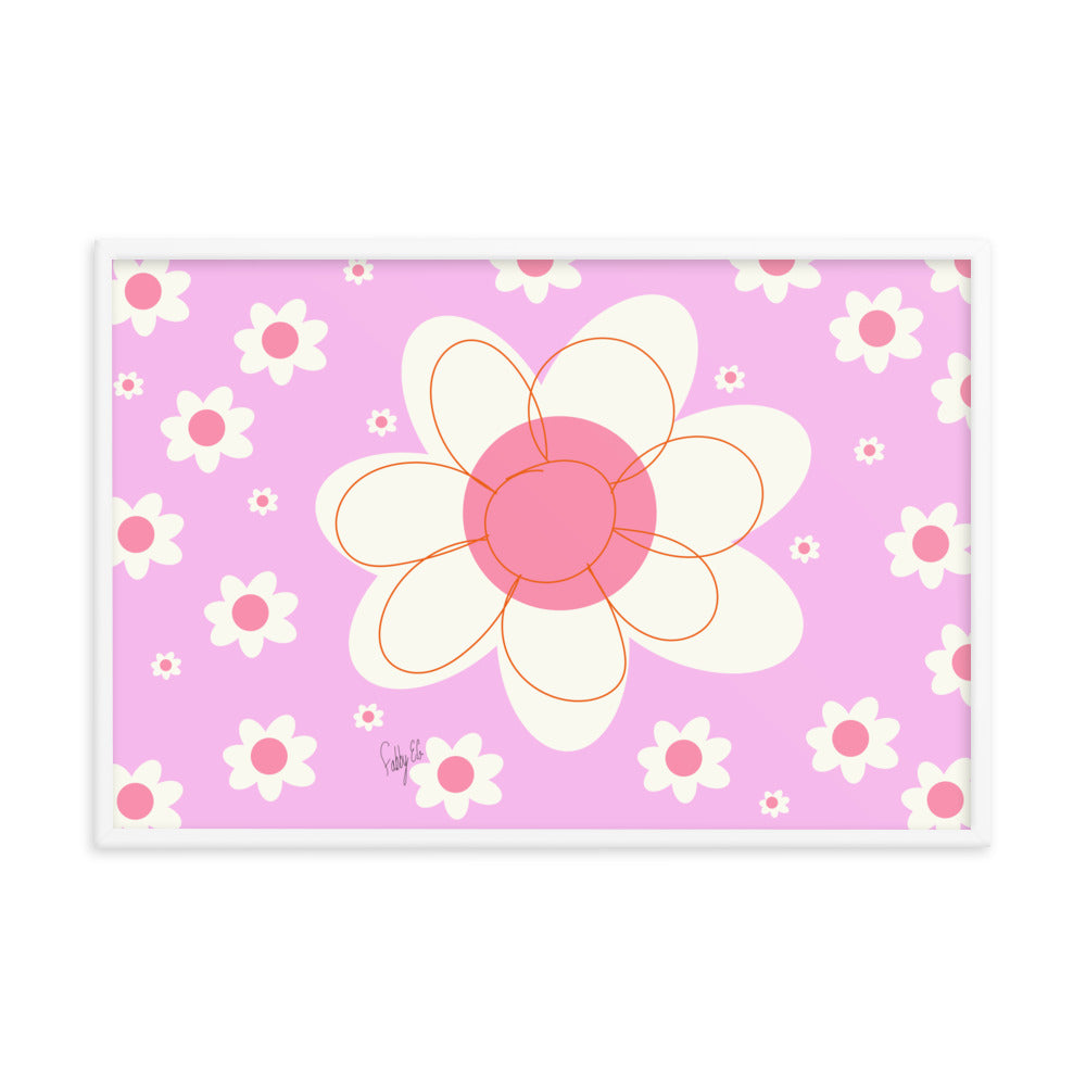 Yellow flower framed poster