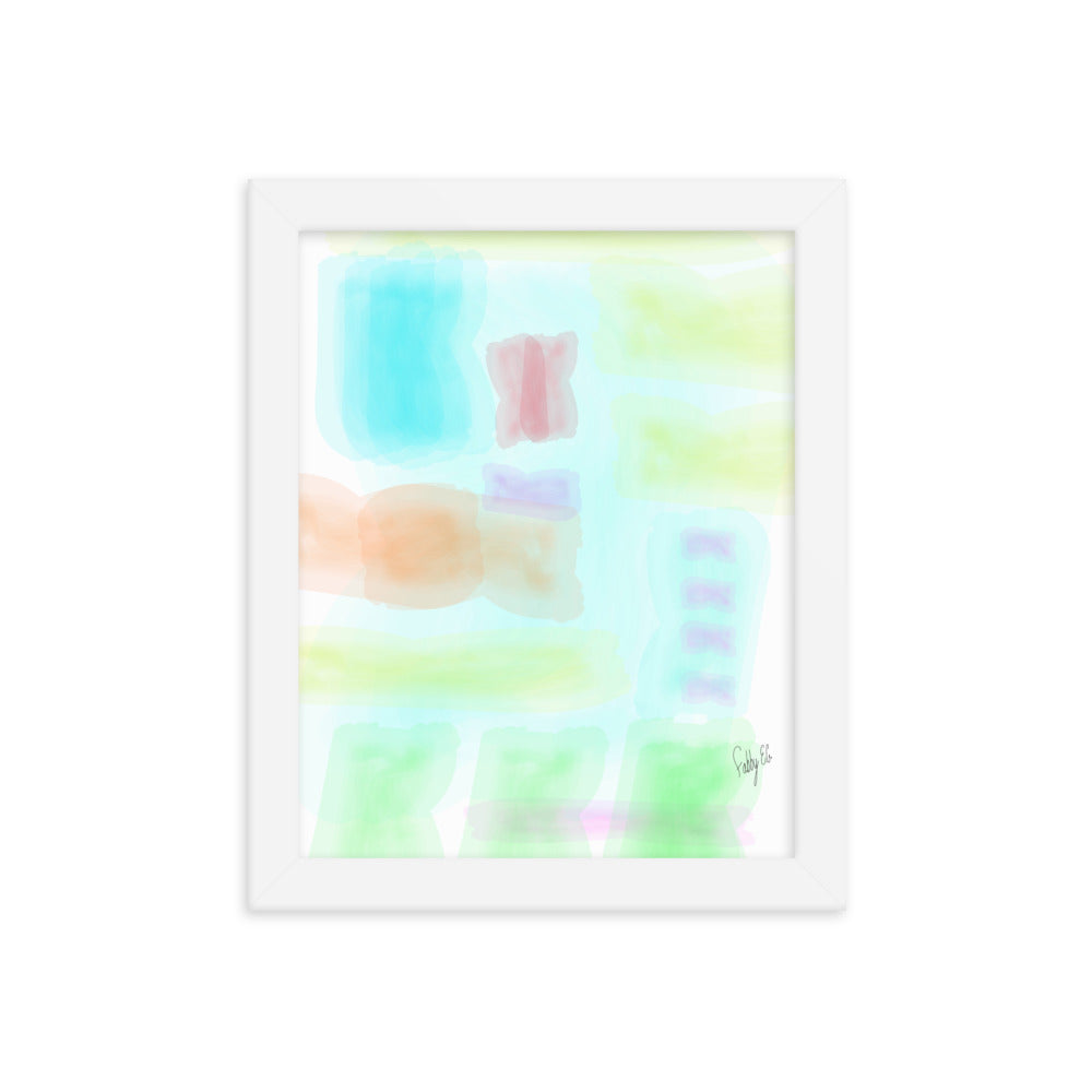 Watercolor abstract framed poster
