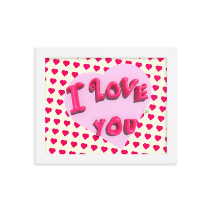 I love you heart framed poster