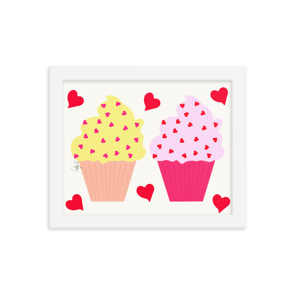 In memory of love cupcakes framed poster