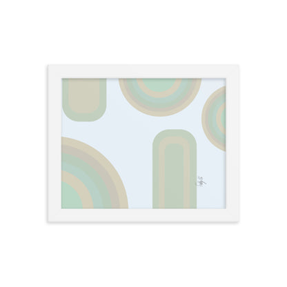 Neutral patterns blue framed poster