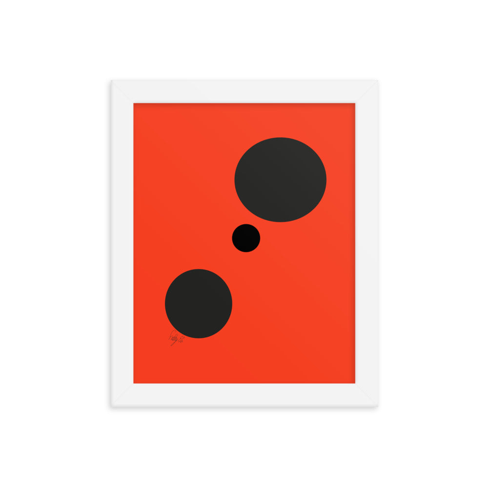 Dots orange framed poster