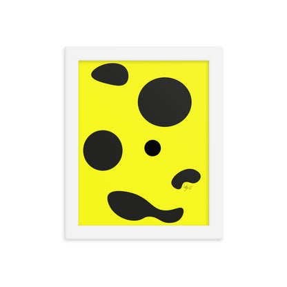 Dots yellow framed poster