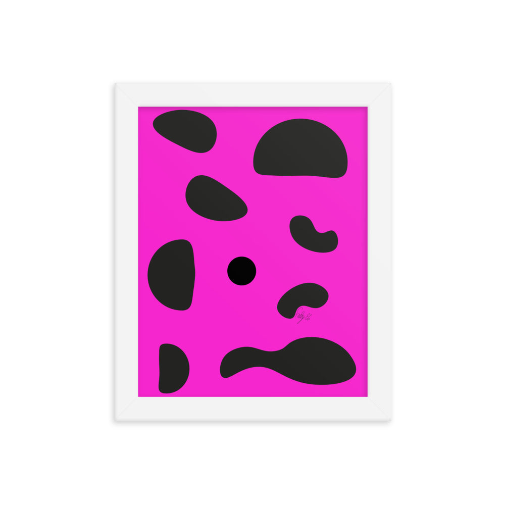 Dots pink framed poster