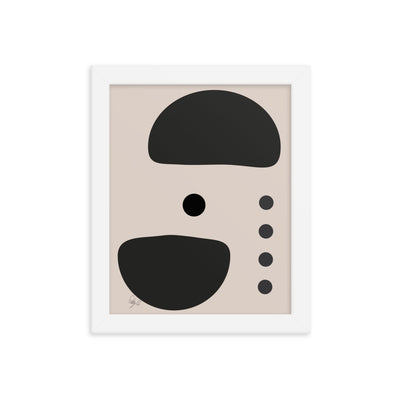 Dots taking sides Light pale framed poster