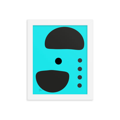 Dots taking sides blue framed poster