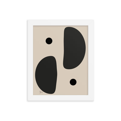 Mirror effect dots pale framed poster