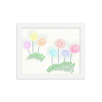 Women’s day flowers framed poster