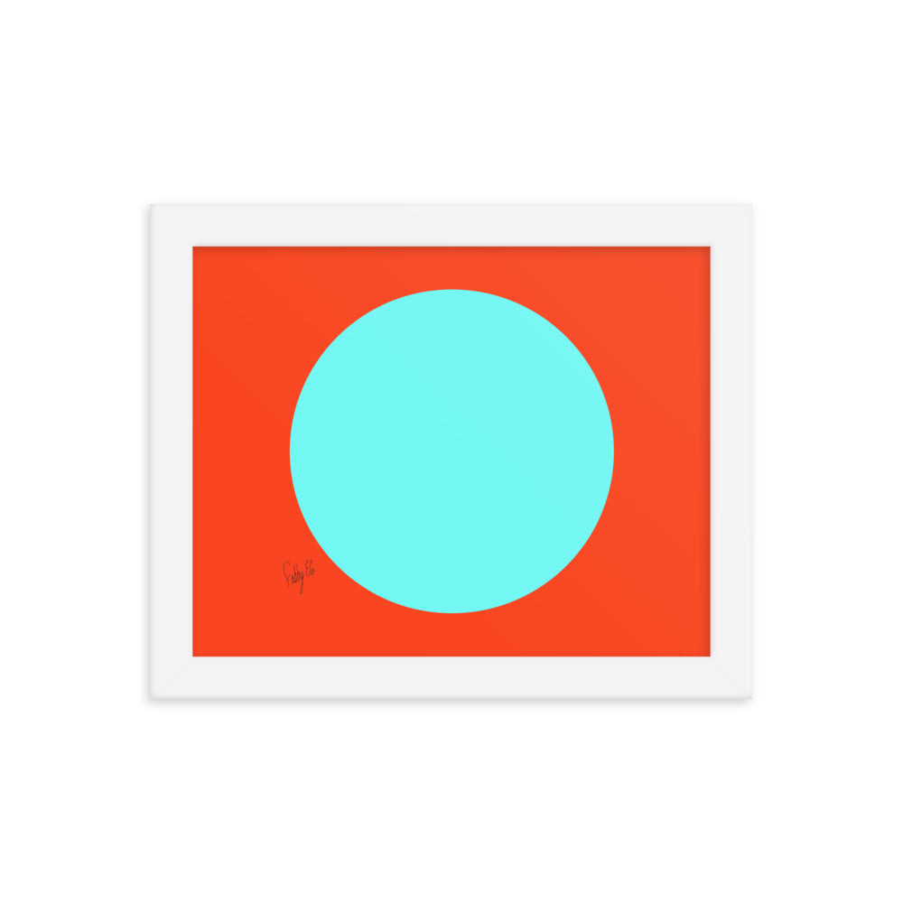 Circling around orange framed poster