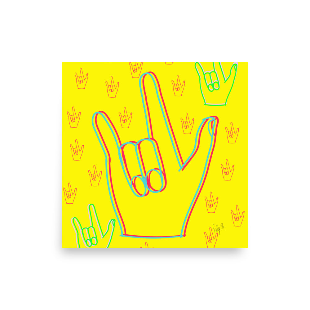 I love you sign language (square) Poster