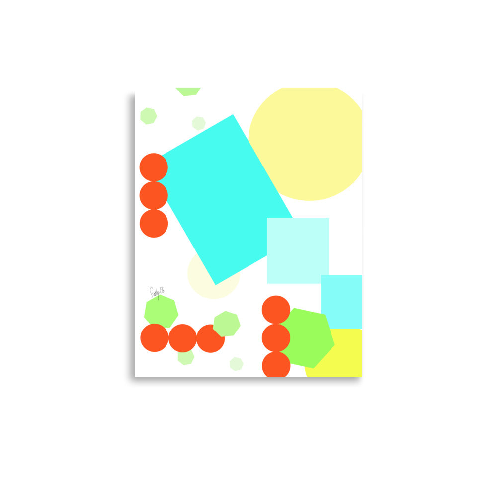 Geometric shapes in white Poster