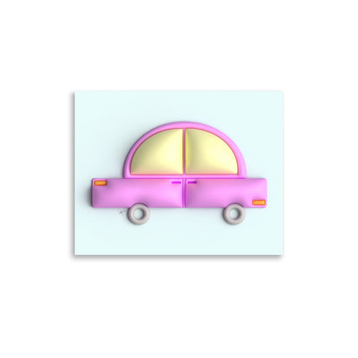 Pink car in blue Poster