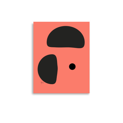 Opposite dots salmon Poster