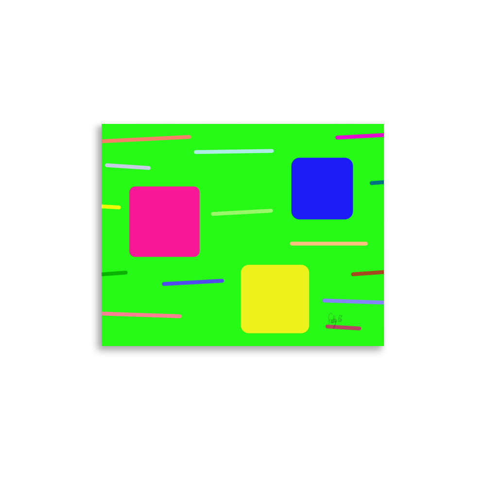 Time zone in a square green Poster