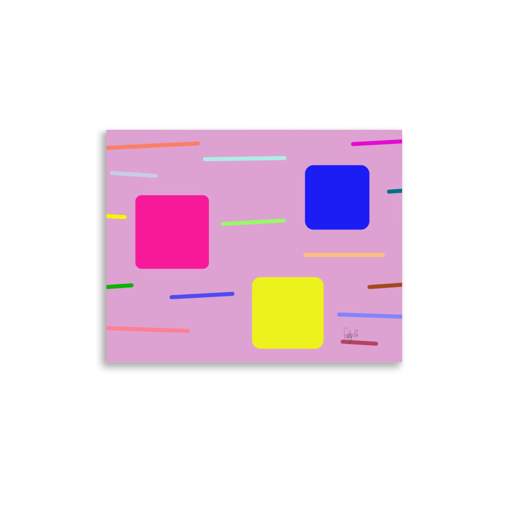 Time zone in a square pink Poster