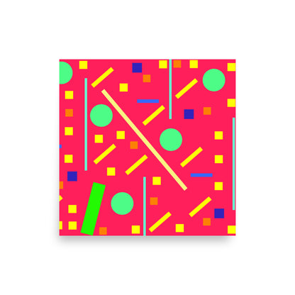 Squares and petite rectangles (pink), Poster