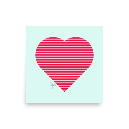 In love (passion heart stripes) Poster