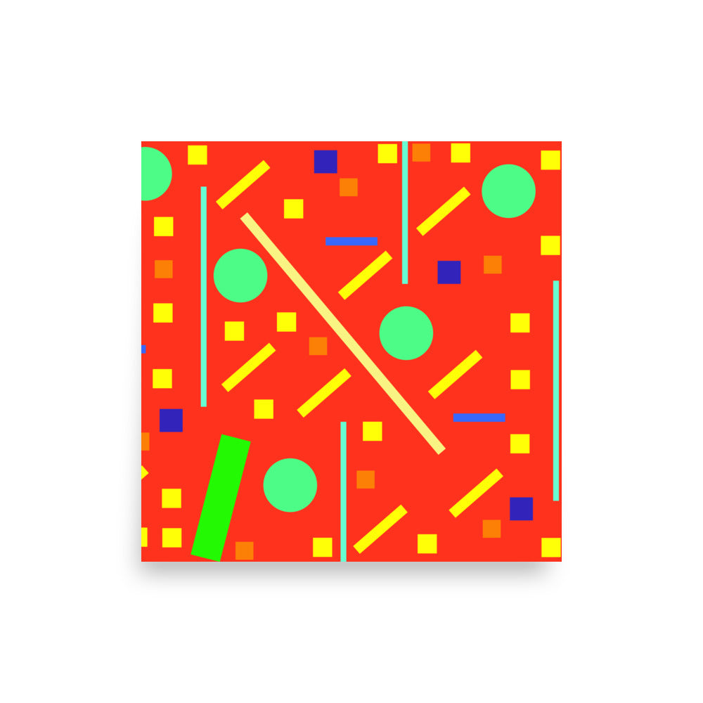 Squares and petite rectangles (orange), Poster