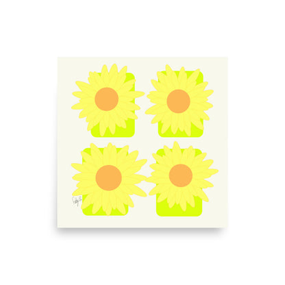 Sunflower Squares Poster