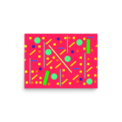 Squares and petite rectangles (pink), Poster