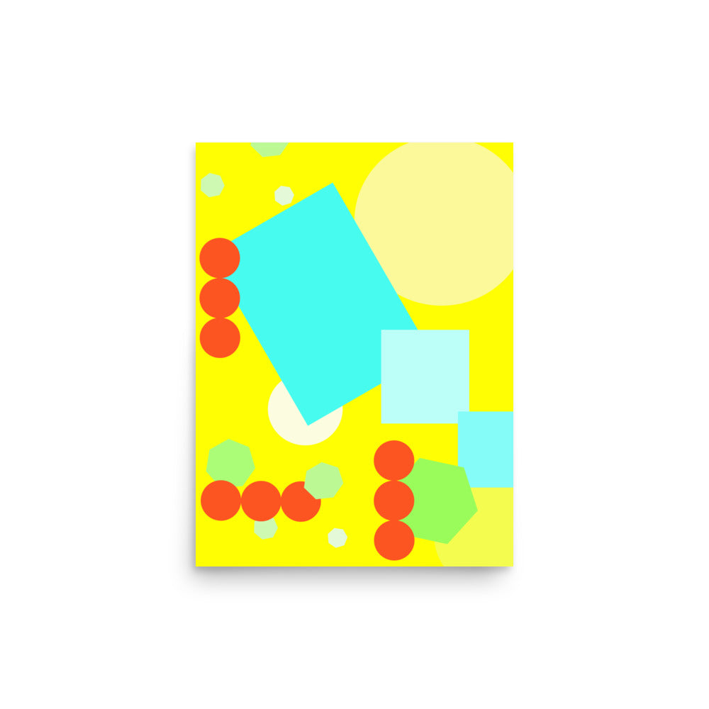 Geometric shapes in yellow Poster