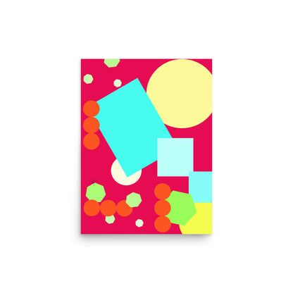 Geometric shapes in pink Poster