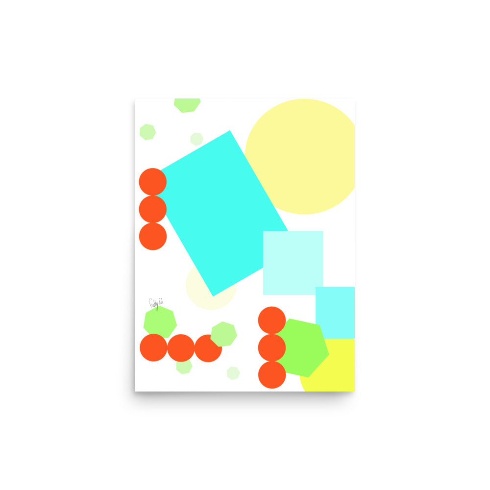 Geometric shapes in white Poster